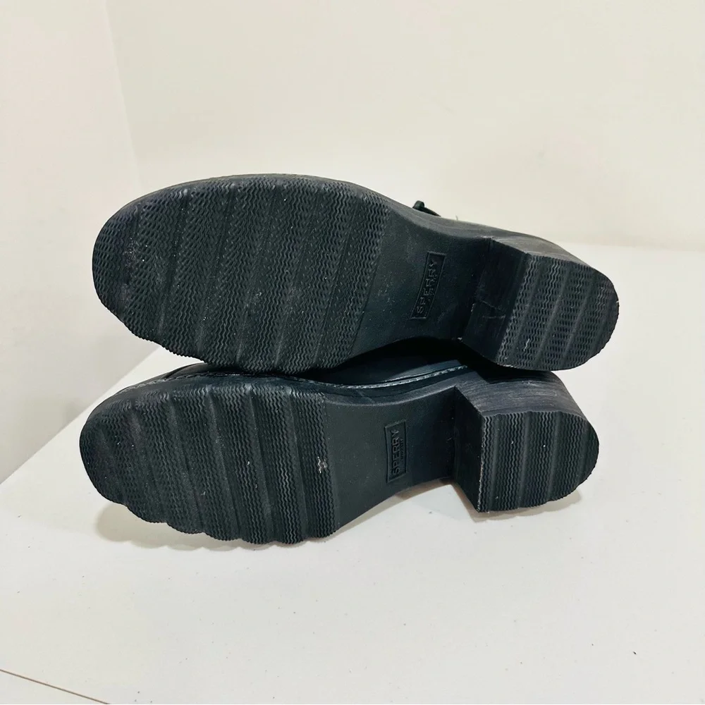Women's Sperry Saltwater‎ Heel Duck Boots Black STS85478 Size 9Medium M Leather